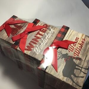 Set 3 Christmas Nesting/Stacking Heavy Cardboard Boxes Winter Wonderland Theme